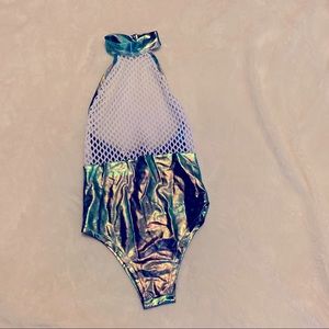 Rolita couture bodysuit holographic rave M